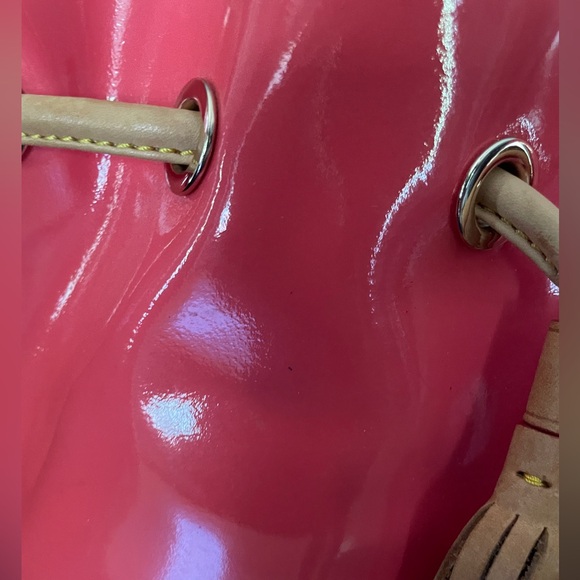 Dooney & Bourke Pink Tasha Patent Leather Drawstring Bucket Bag - Picture 9 of 9